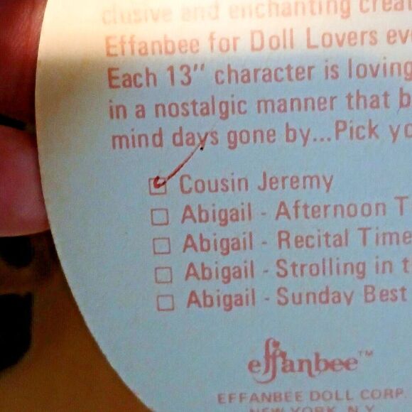 Vintage Effanbee Absolutely Abigail Doll (Cousin Jeremy ) - Picture 6 of 8